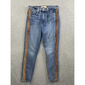 7 For All Mankind Jeans 27 Luxe Vintage High Waist Ankle‎ Skinny Gold Stripe